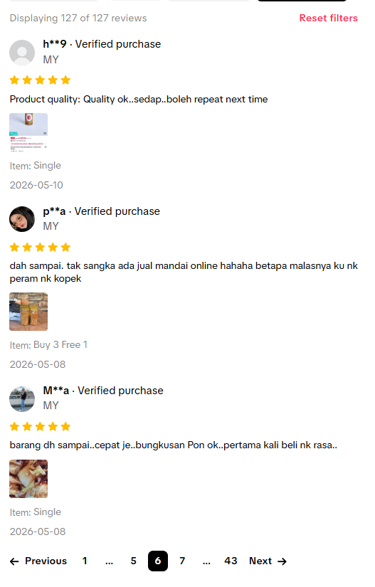 Review mandai 5 bintang โ pelanggan 6